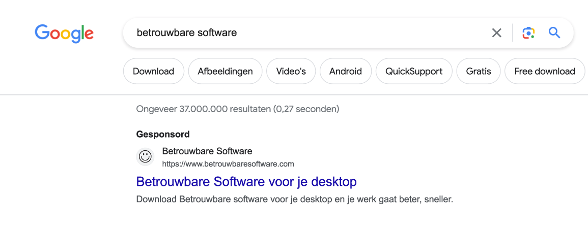 malvertising voorbeeld