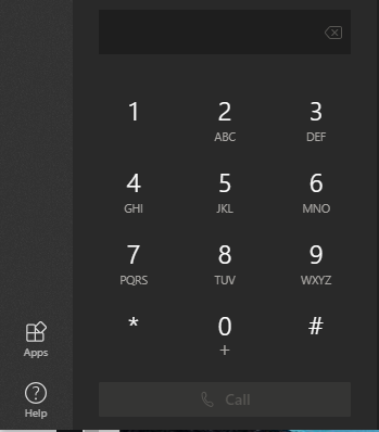 Screenshot Keypad Microsoft Teams